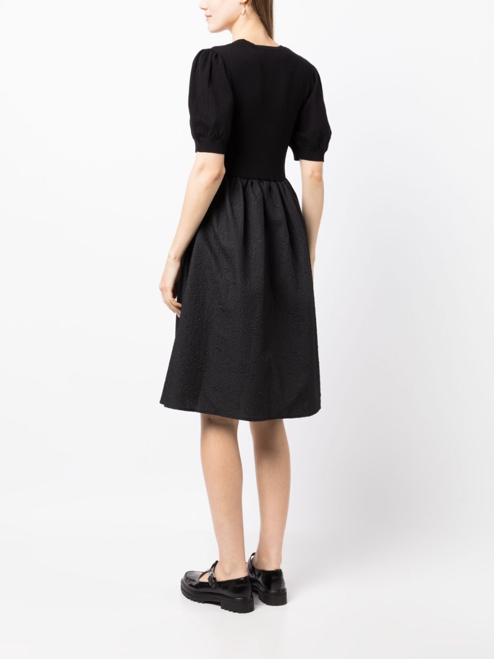 Shop B+ab Crinkled-finish Empire Dress In Black