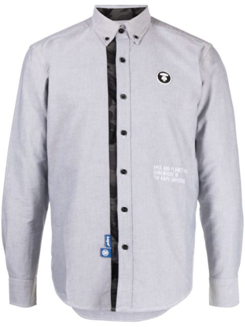 AAPE BY *A BATHING APE logo-patch cotton shirt Men