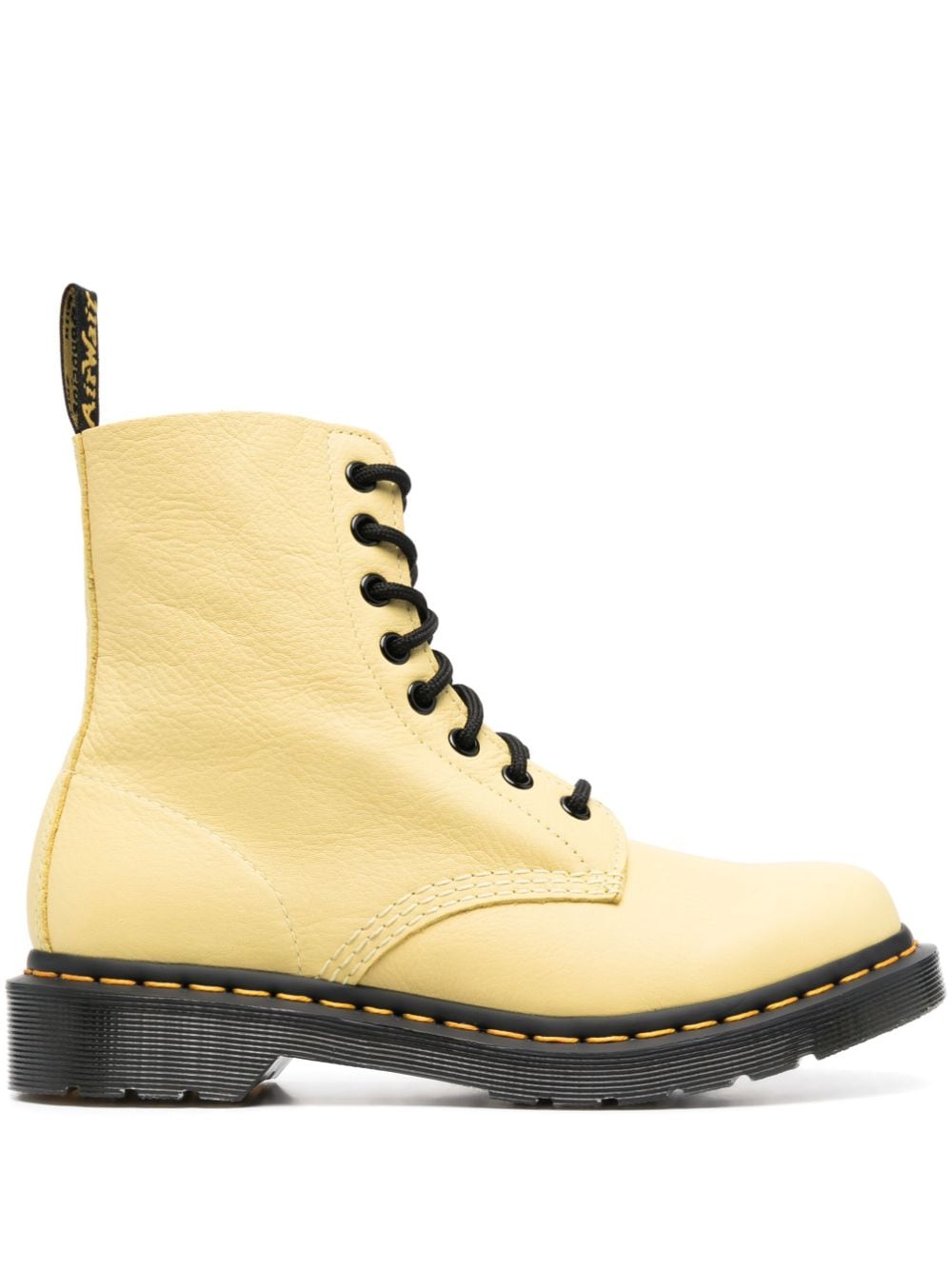 Dr. Martens' Front Lace-fastening Leather Boots In Gelb