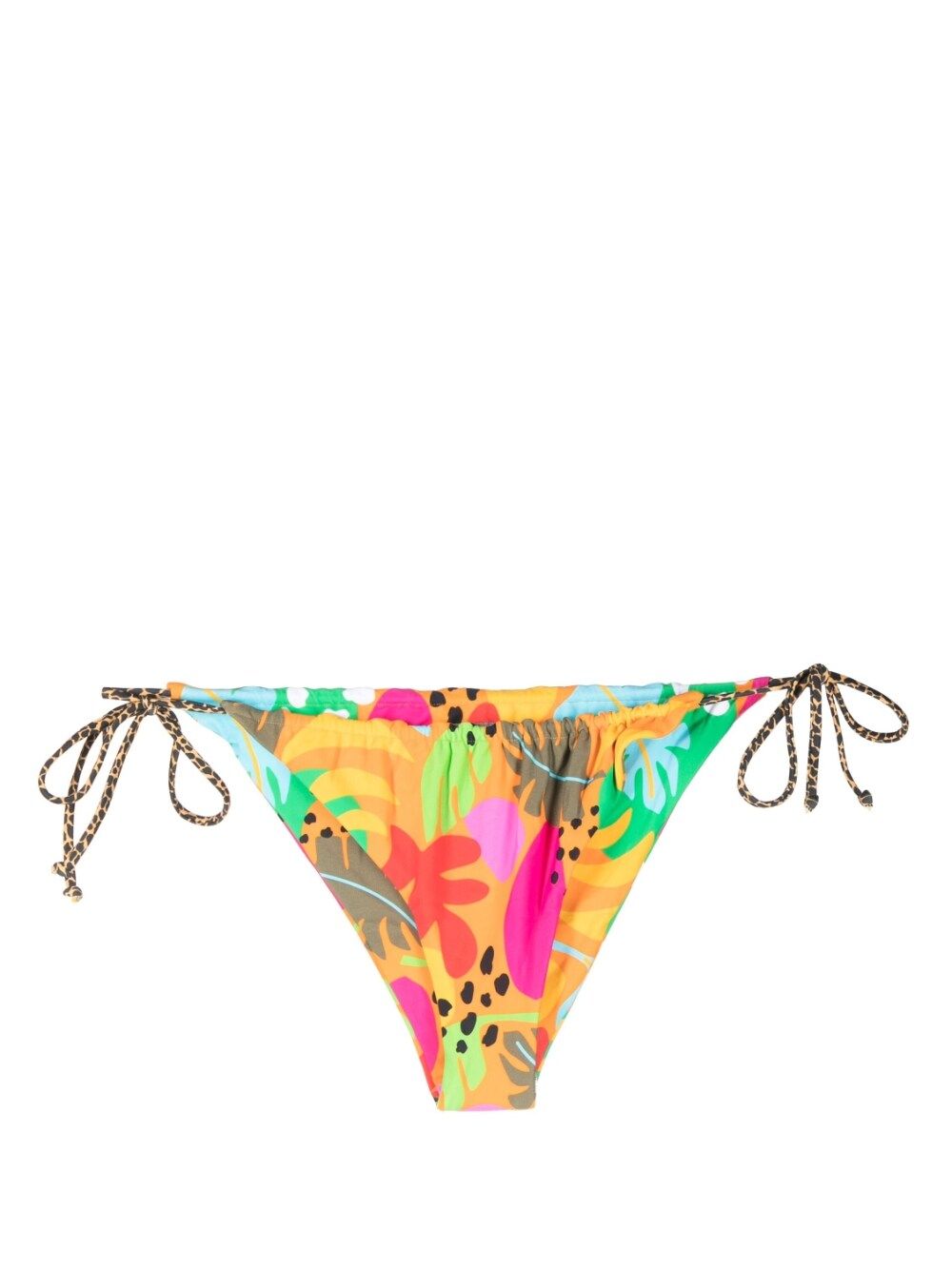 IT'S NOW COOL GRAPHIC-PRINT GATHERED TIE BIKINI BOTTOMS