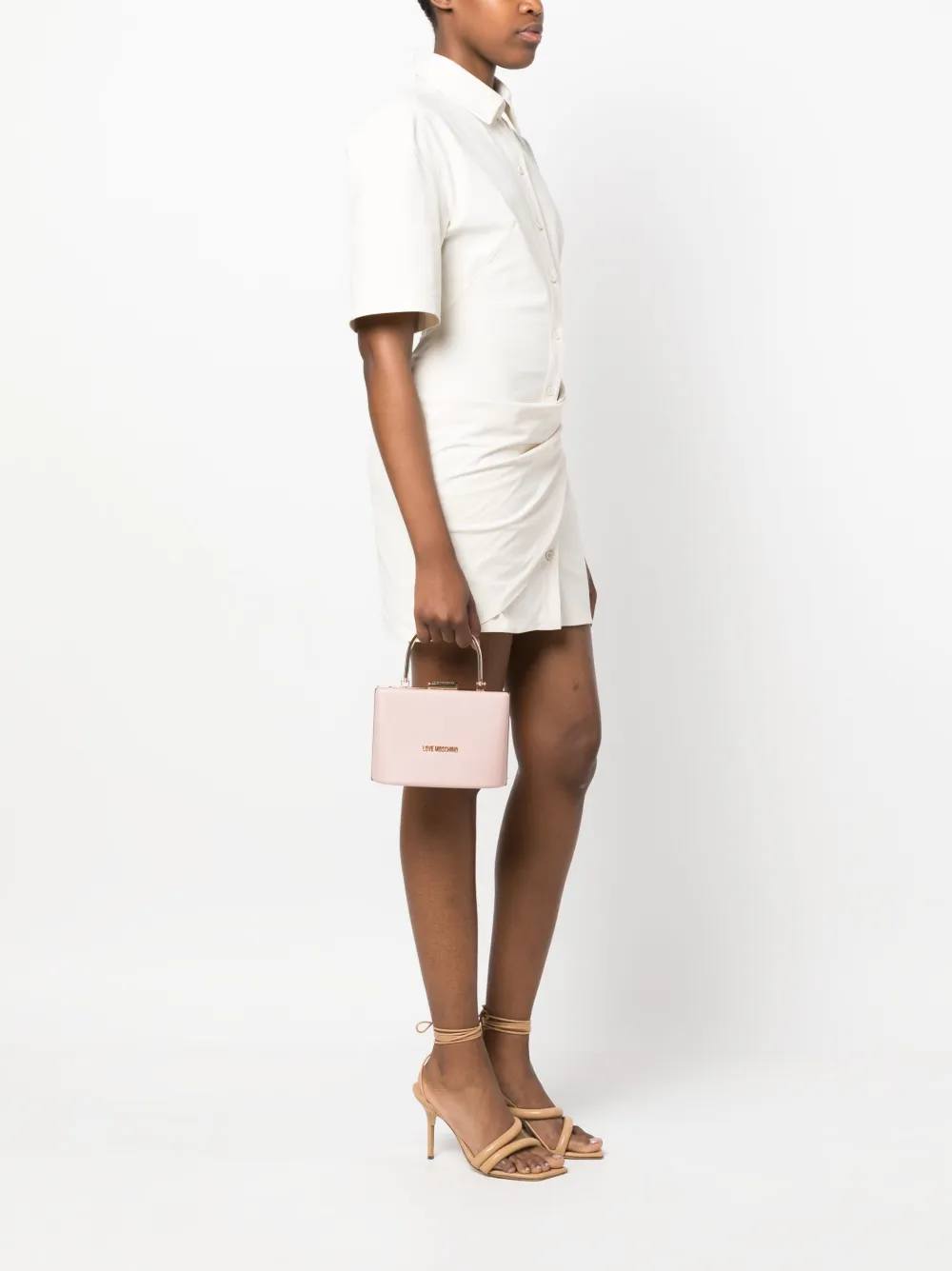 Love Moschino Shopper met logoplakkaat - Roze