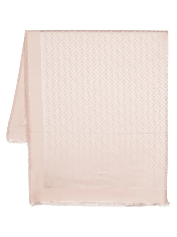 Fendi Monogram-pattern Print Scarf in Neutrals