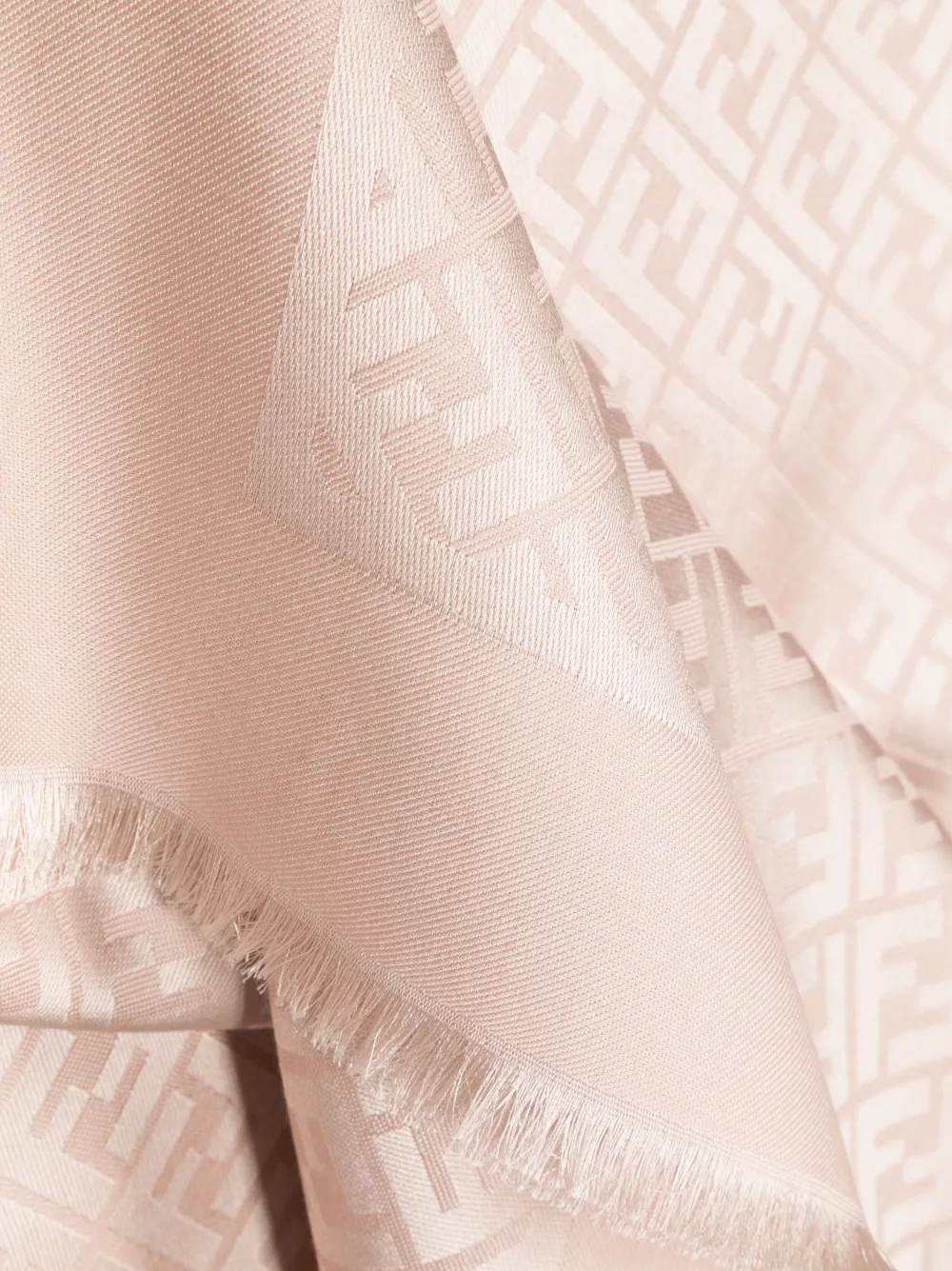 Fendi Monogram-pattern Print Scarf In Nude
