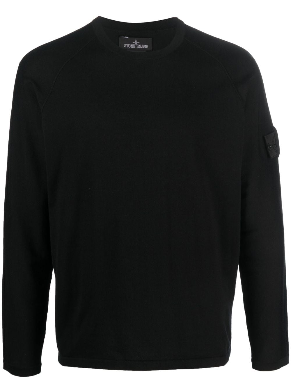 Stone Island Shadow Project Long-sleeved Sweatshirt With Logo Patch In Black