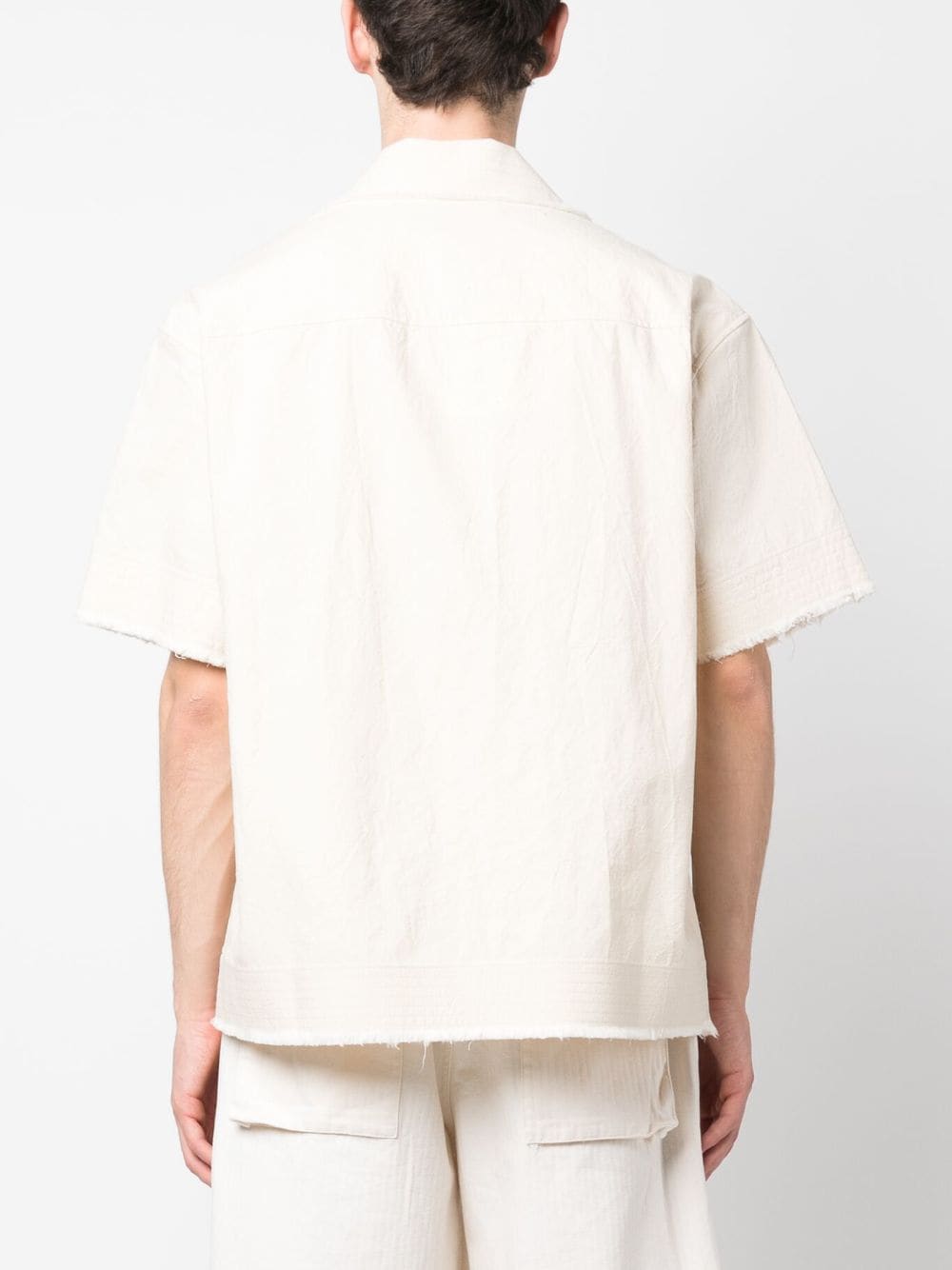Shop Jacquemus Artichaut Frayed-edge Shirt In Nude