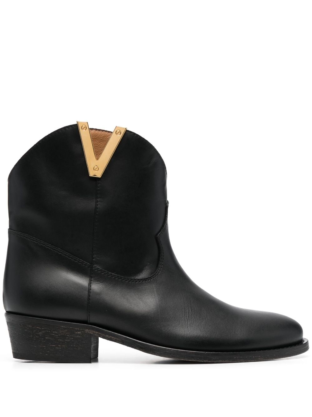 Via Roma 15 Logo-plaque Leather Boots In Schwarz