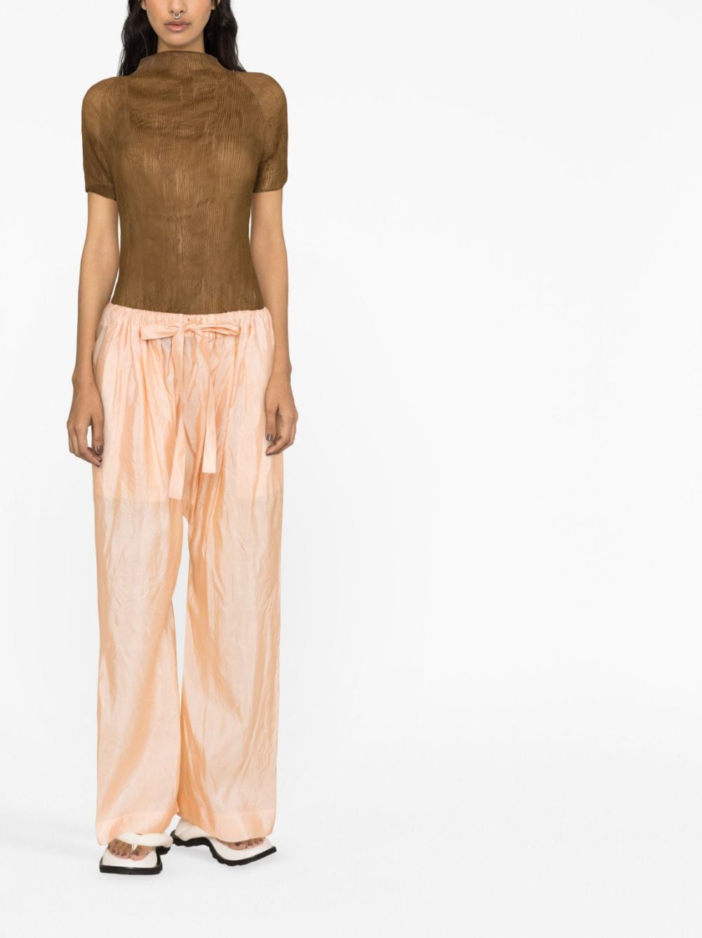 Shop Christian Wijnants Low-rise Silk Trousers In Orange