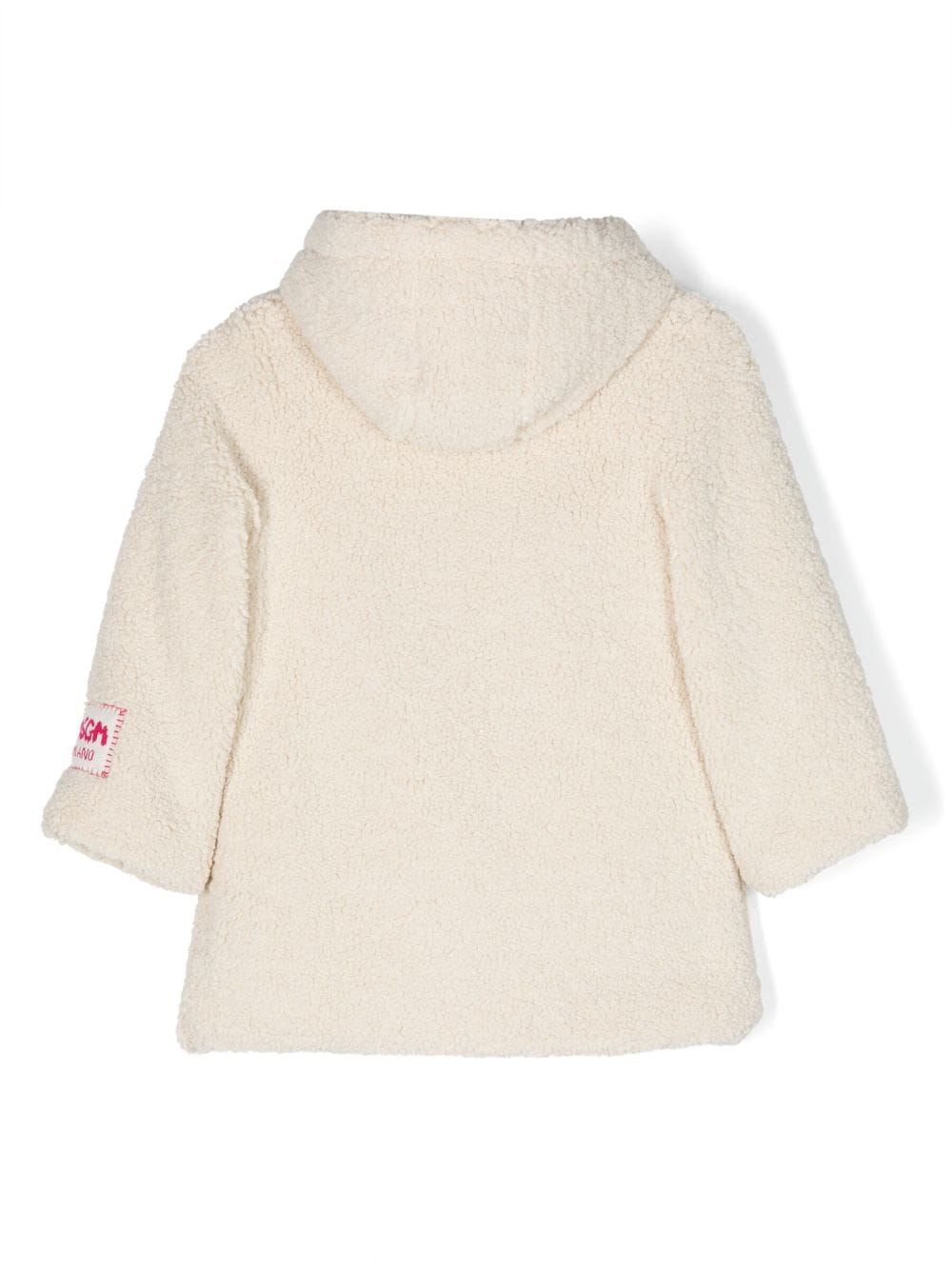 MSGM Kids faux-shearling hooded jacket - Beige