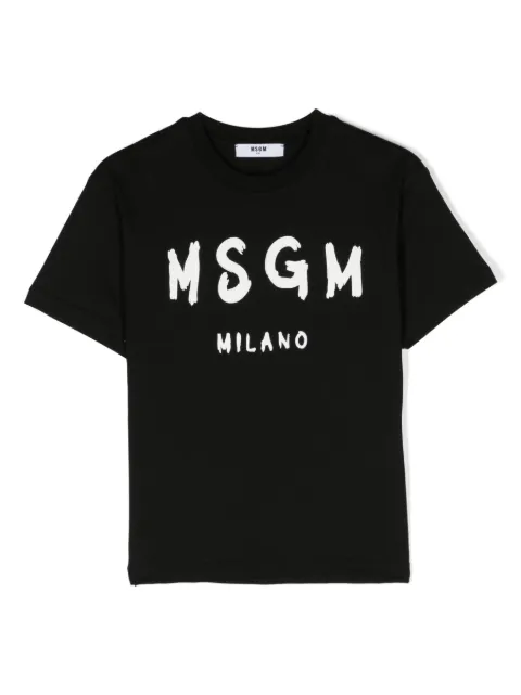MSGM Kids تيشيرت قطن بطبعة شعار الماركة