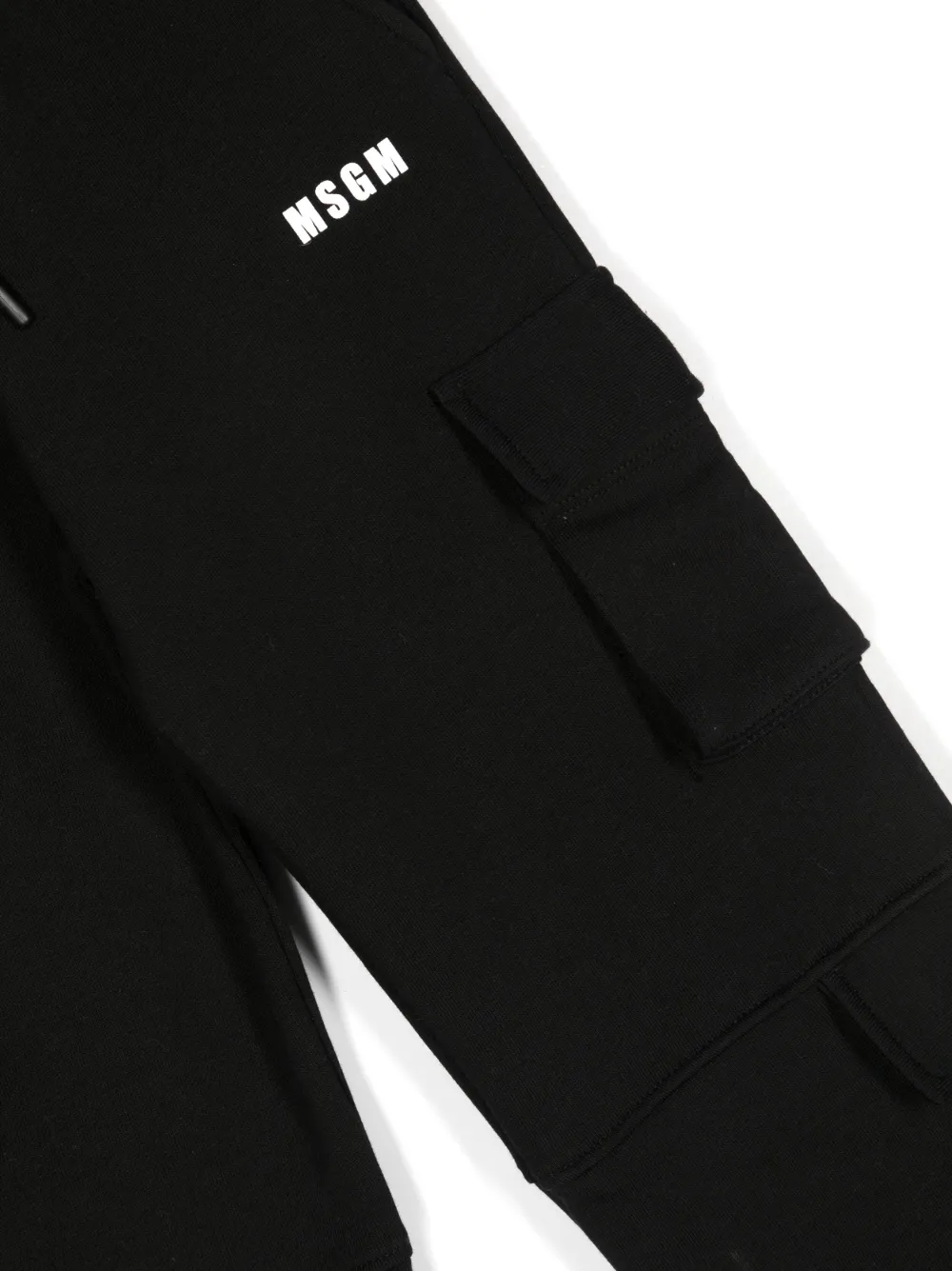 Msgm Logo-print Cotton Track Pants In Black