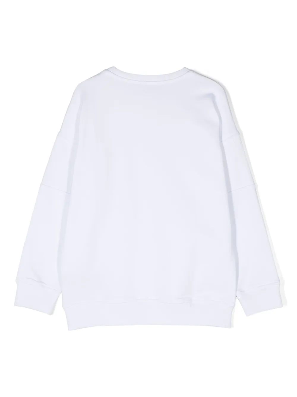 Shop Balmain Logo-print Cotton Sweatshirt In Weiss