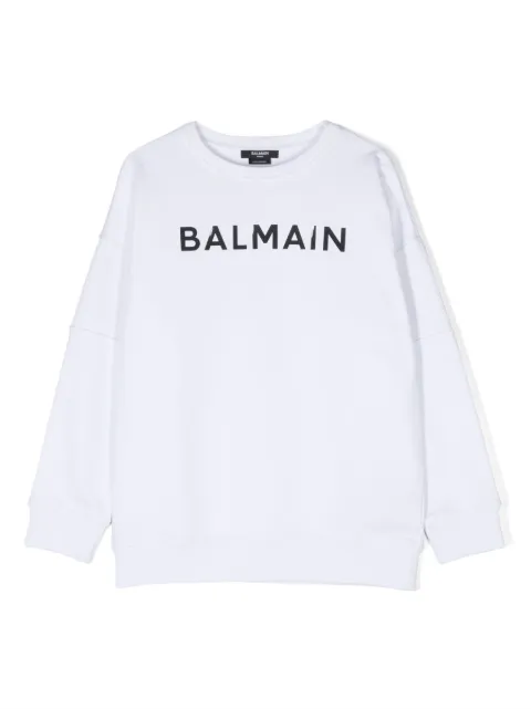 Balmain Kids logo-print cotton sweatshirt 