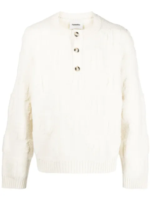 Nanushka suéter con logo y cuello redondo