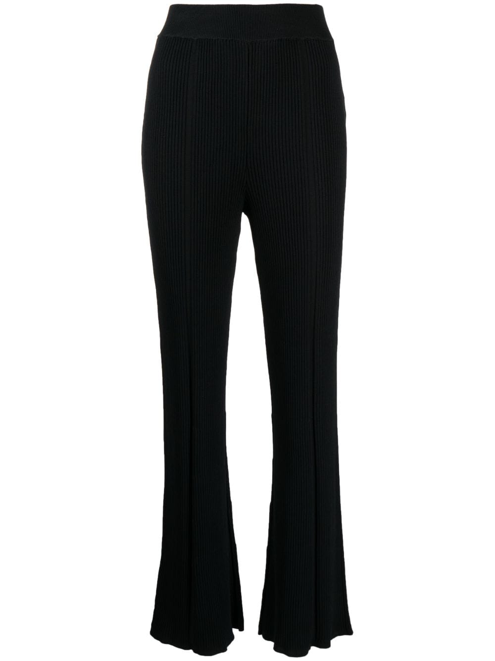 b+ab flared ribbed-knit trousers - Black