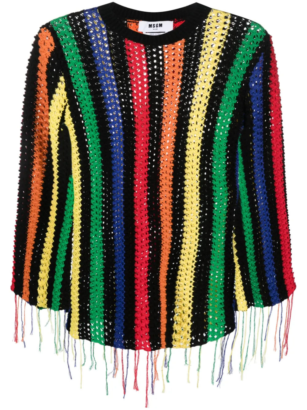 Msgm Gestreifter Pullover Aus Baumwolle In Multi-colored