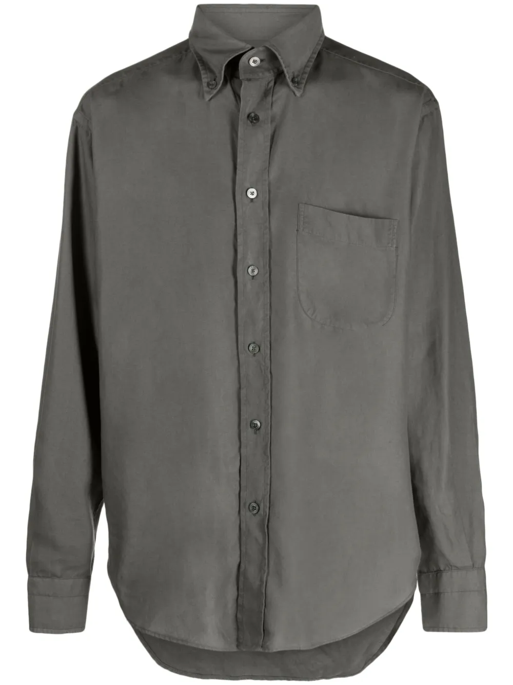Tom Ford Long-sleeve Lyocell Shirt In Green