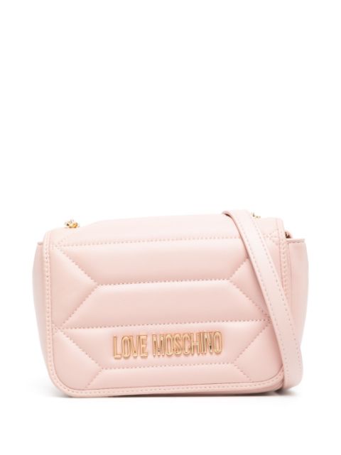 Love Moschino logo-plaque quilted cross-body bag Women