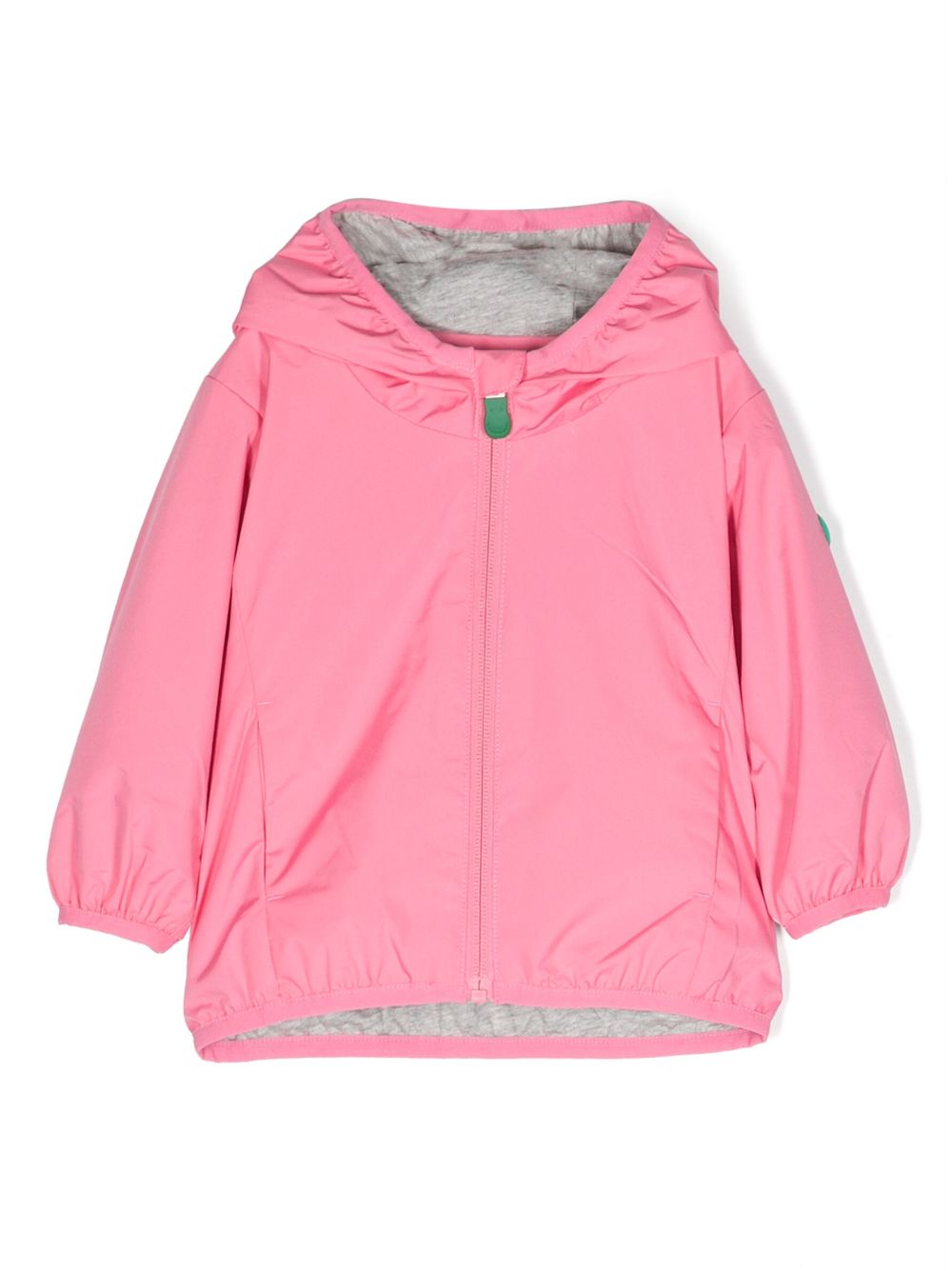 Shop Save The Duck Logo-patch Recycled-polyester Hoodie Jacket In Pink