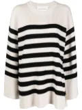 By Malene Birger Leon striped ribbed-knit jumper - White