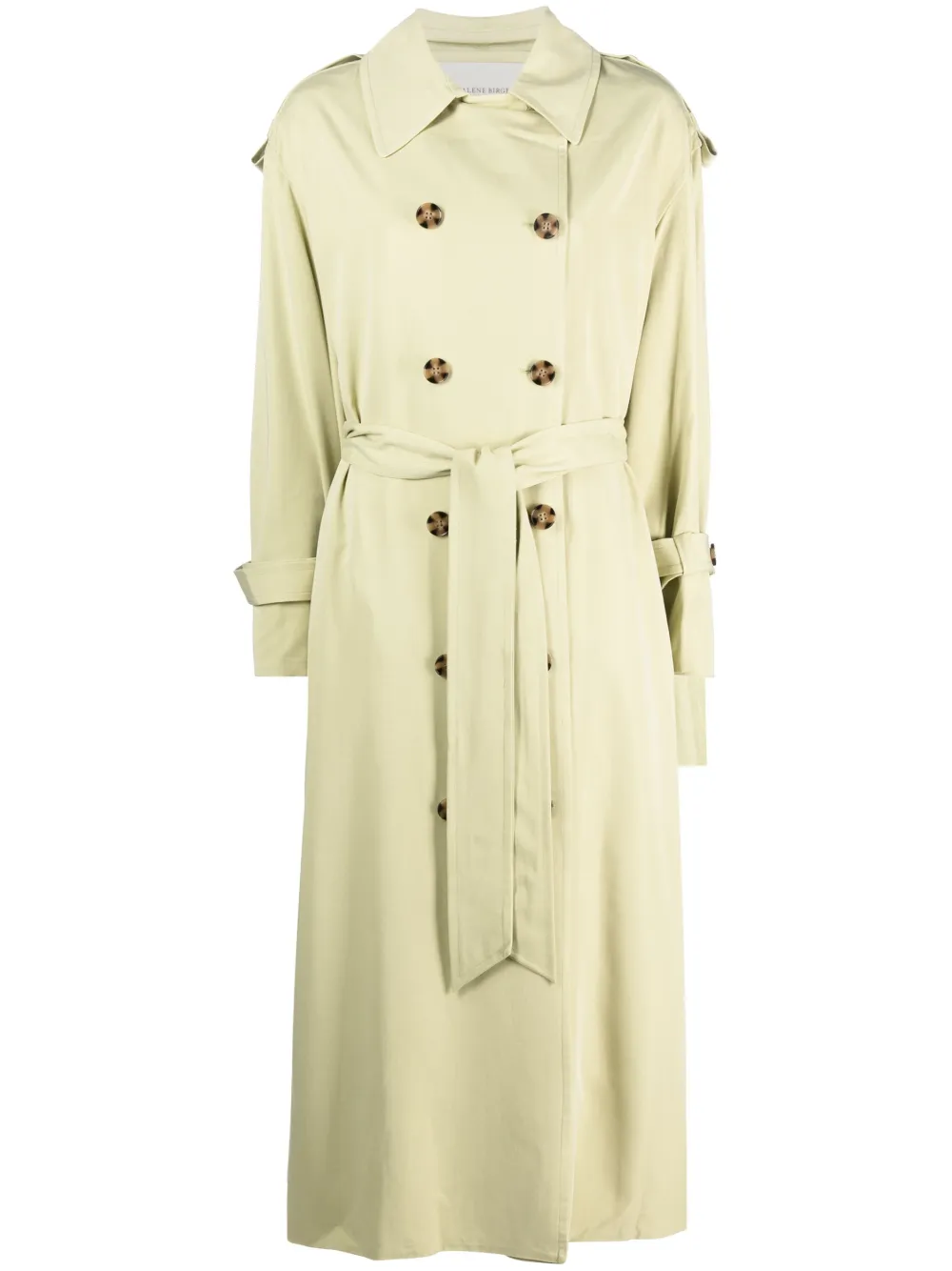 By Malene Birger Alanis Double-breasted Belted Trench Coat In Grün