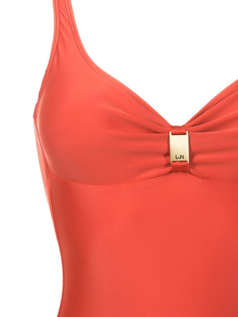 Shop Lygia & Nanny Roberta Liso Logo-plaque Swimsuit In Orange