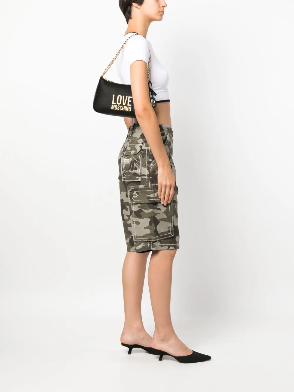 Love Moschino Schoudertas met logo - Zwart