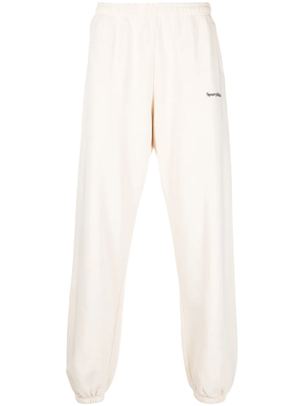 Sporty And Rich Logo-print Cotton Track Pants In Neutrals