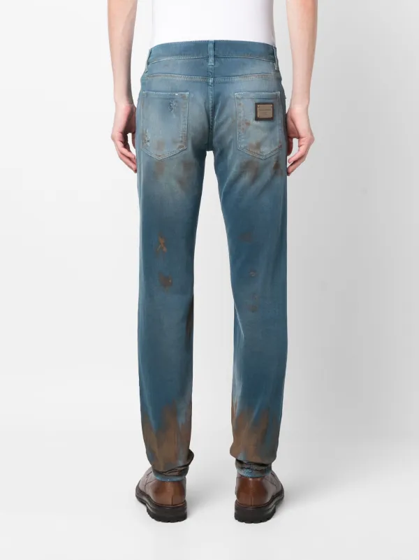 Dolce & Gabbana Distressed straight-leg Jeans | Blue | FARFETCH