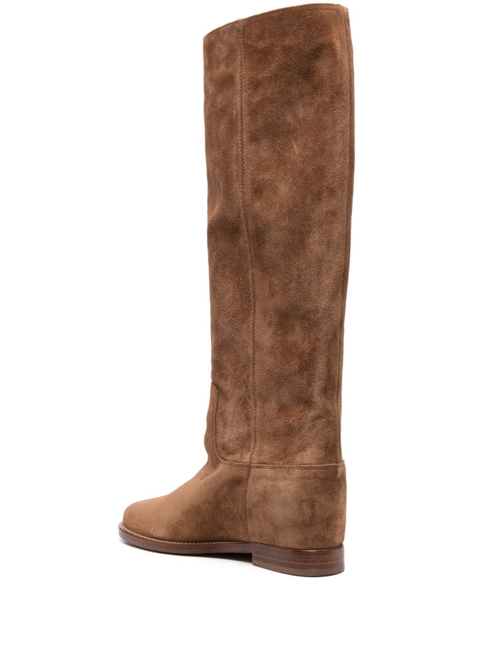 Shop Via Roma 15 Knee-length Leather Boots In Braun