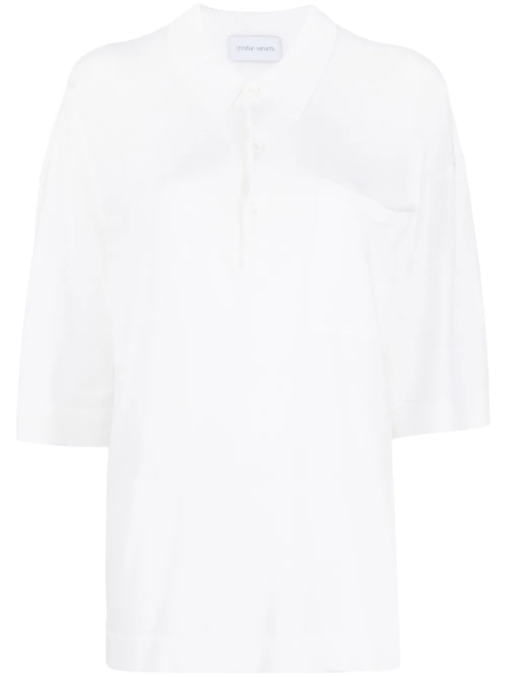 Christian Wijnants Koll fine-knit half-sleeve polo shirt