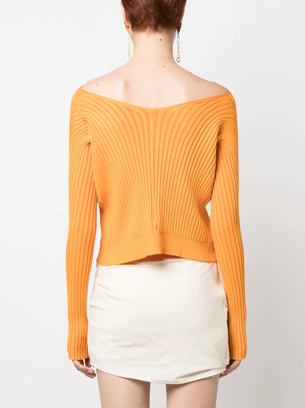 Shop Jacquemus La Maille Pralù Longue Cardigan In Orange