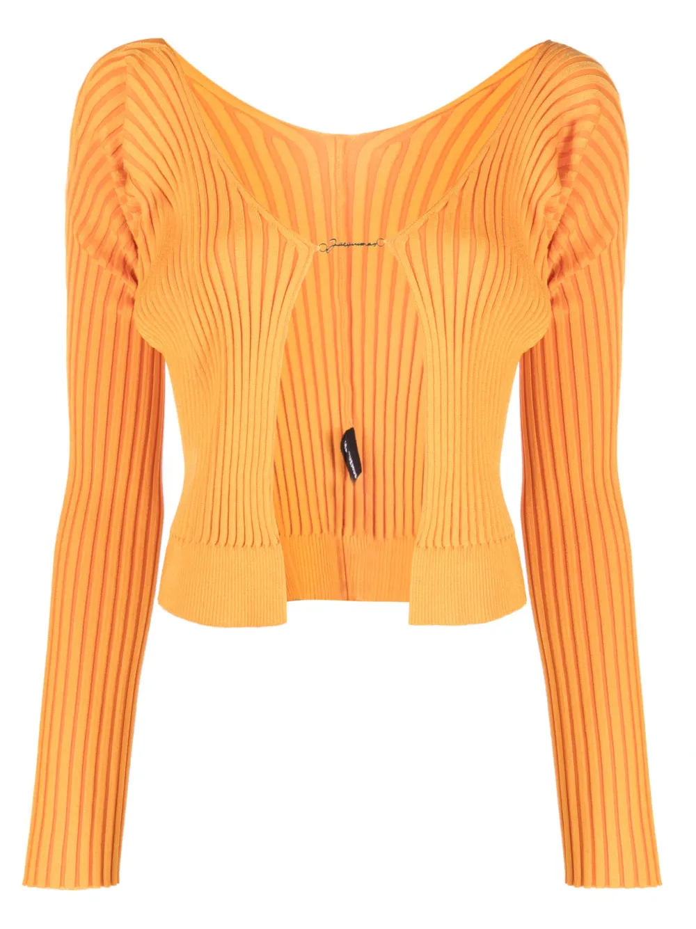 Shop Jacquemus La Maille Pralù Longue Cardigan In Orange