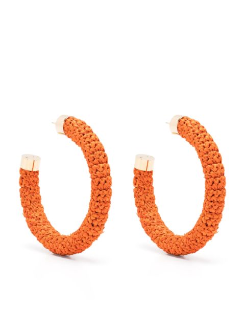 Jacquemus raffia hoop earrings Women