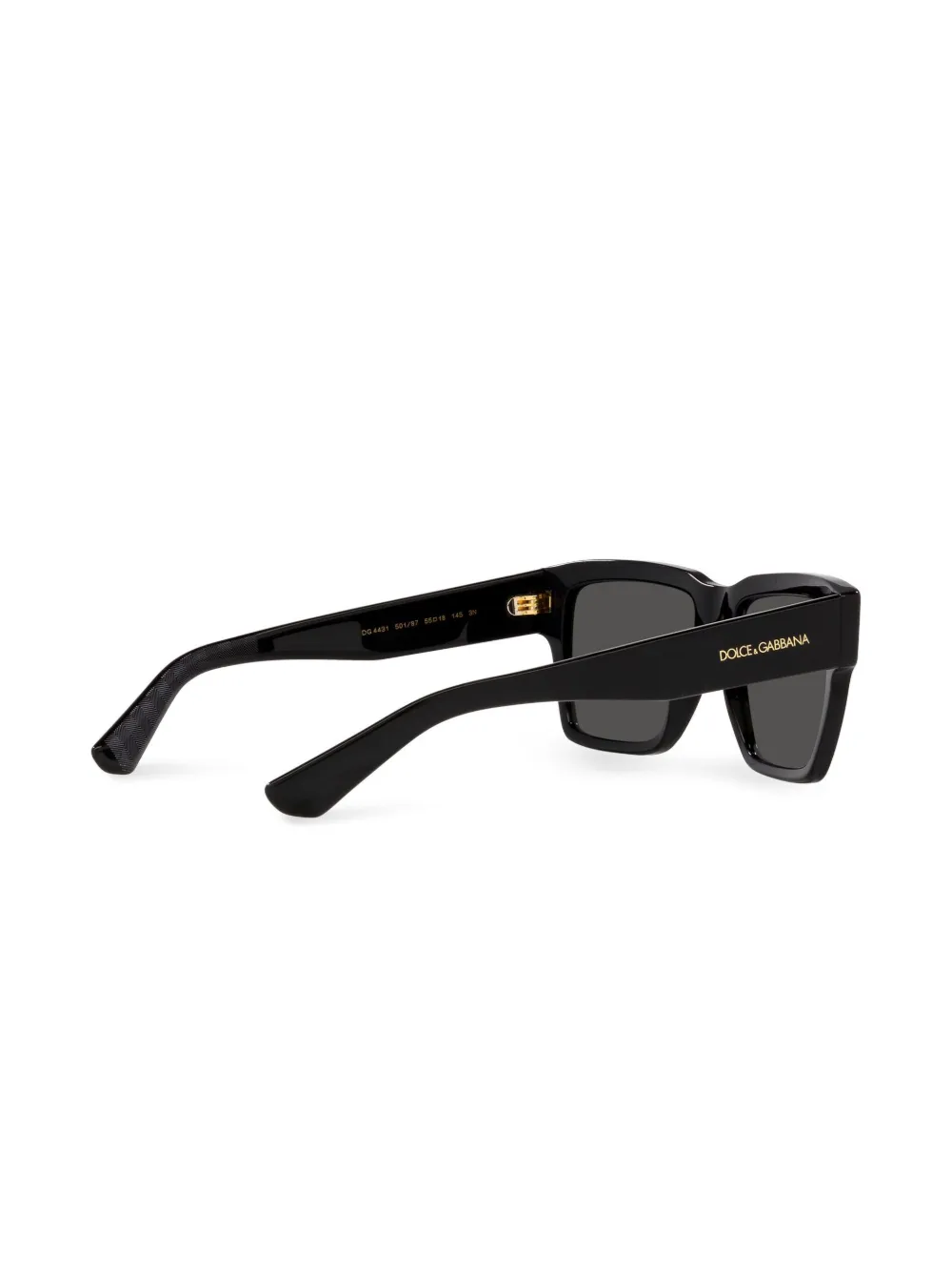 Dolce & Gabbana Square-frame Logo-arm Sunglasses In Black