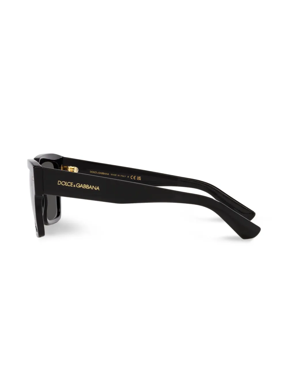 Dolce & Gabbana Square-frame Logo-arm Sunglasses In Black