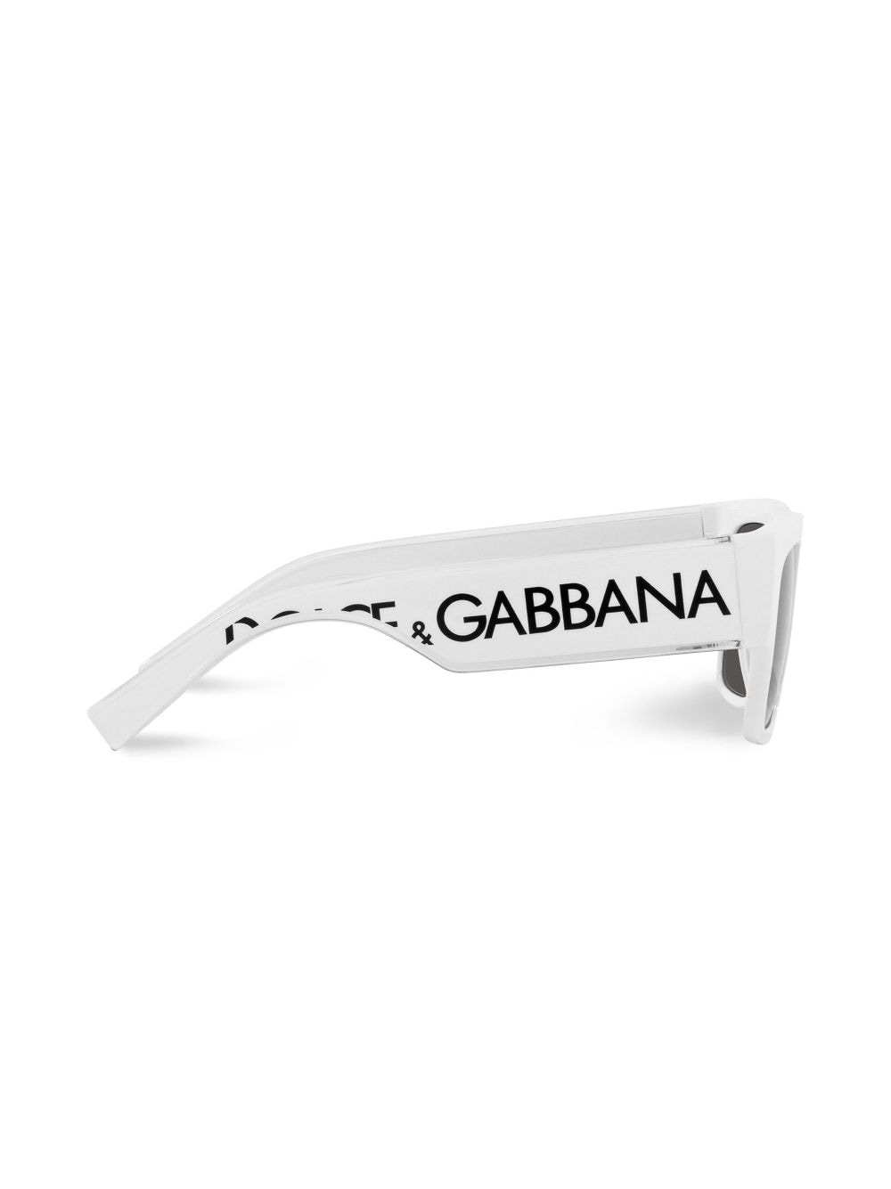 Shop Dolce & Gabbana Square-frame Logo-print Sunglasses In White
