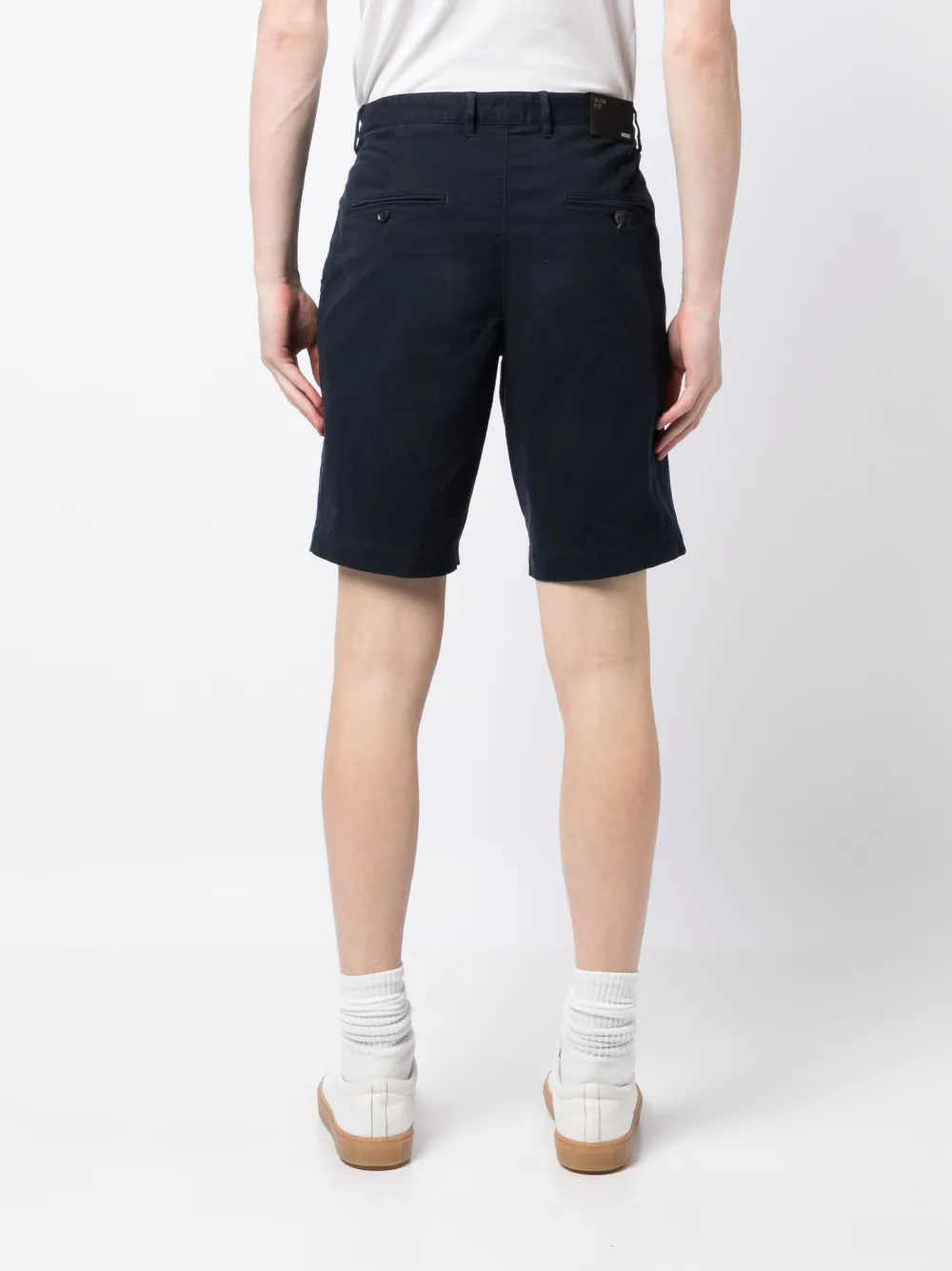 Hugo Boss Logo-patch Shorts In Blau