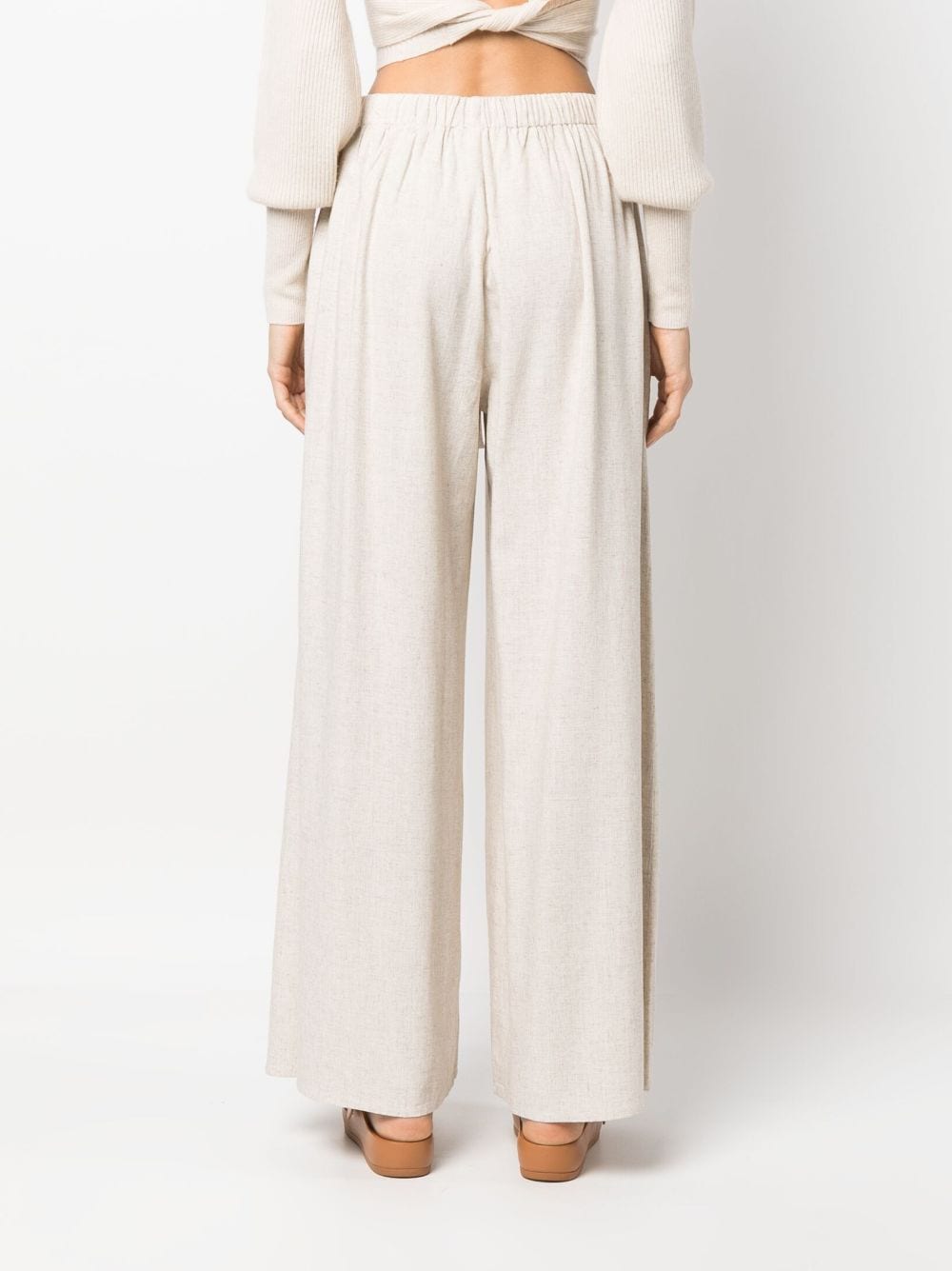 Shop By Malene Birger Pisca High-waisted Palazzo Pants In Neutrals