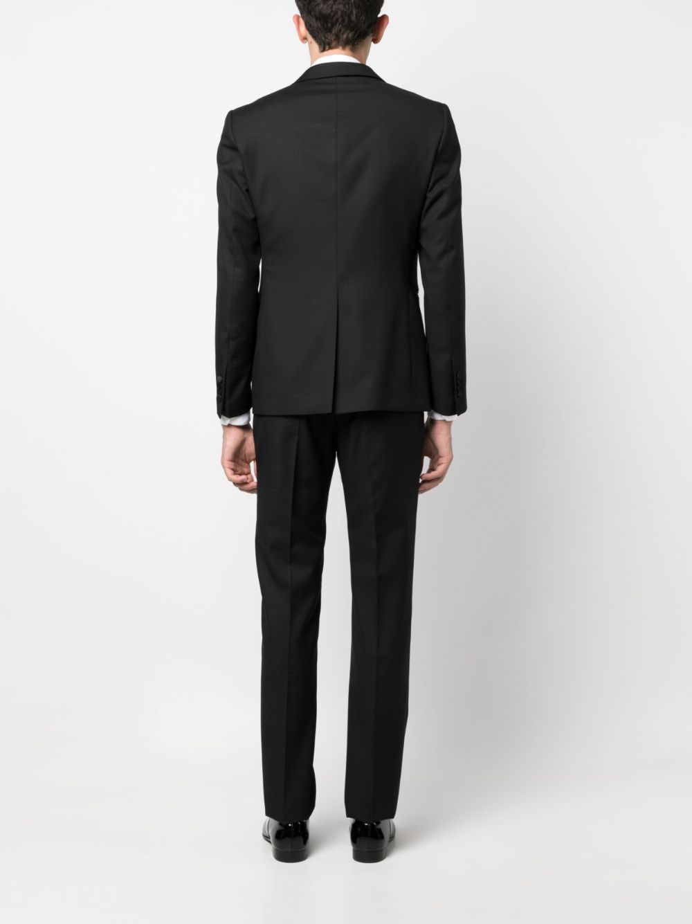 Shop Tagliatore Slim-cut Three-piece Dinner Suit In Black