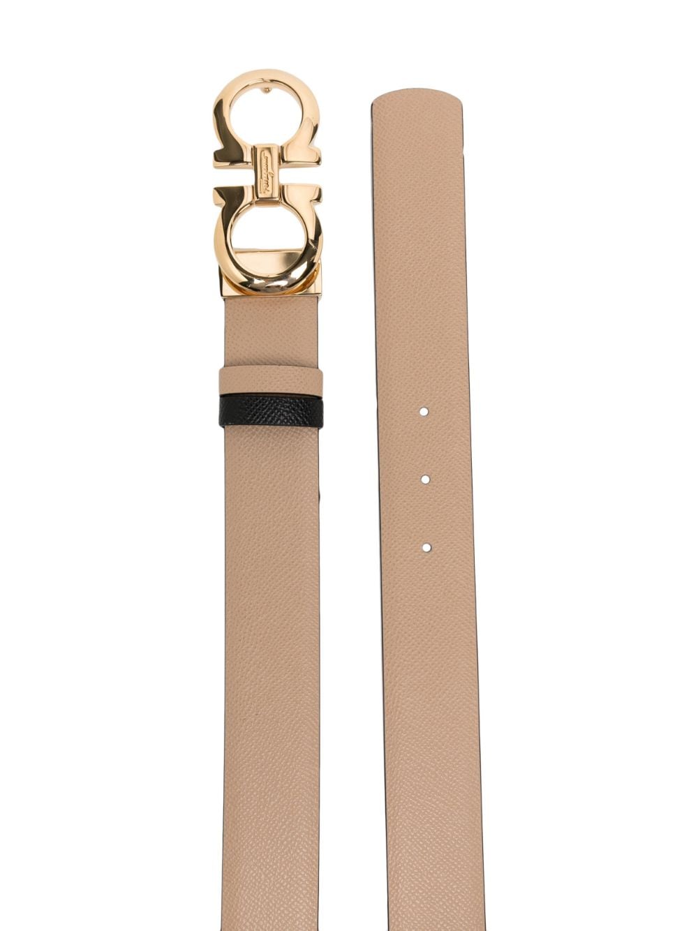 Ferragamo Gancini-buckle fastening belt - Zwart