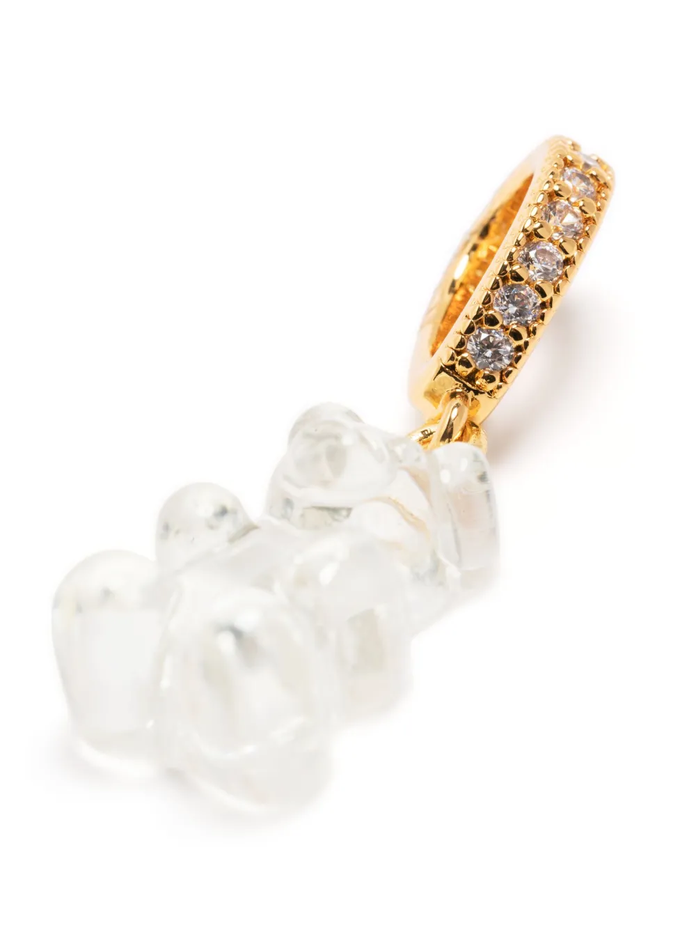 Crystal Haze 18kt vergulde amulet - Wit