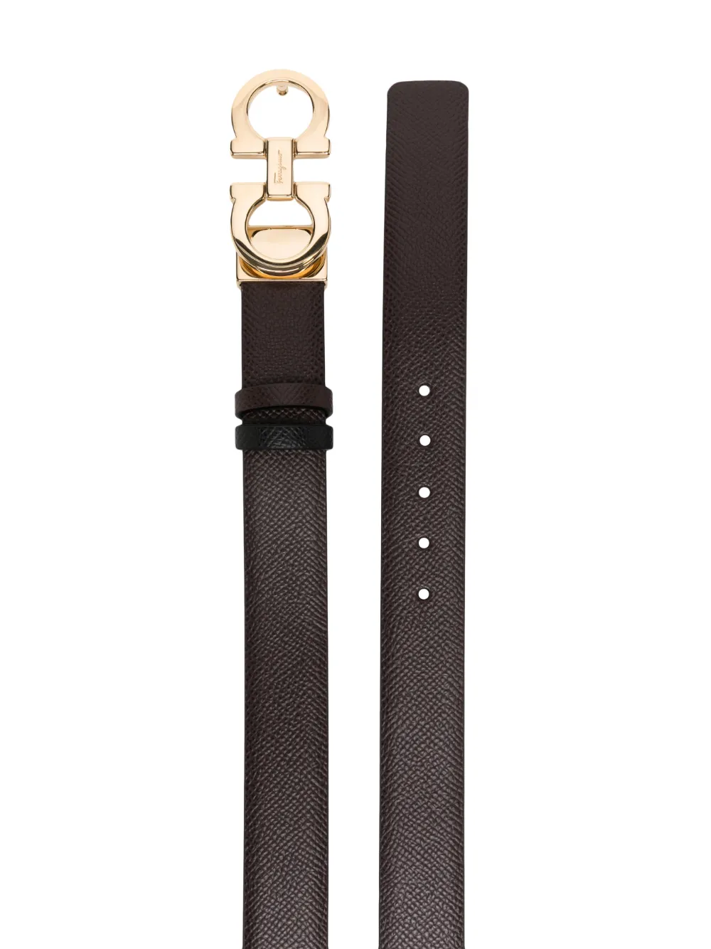 Ferragamo Riem met Gancini-gesp - Bruin