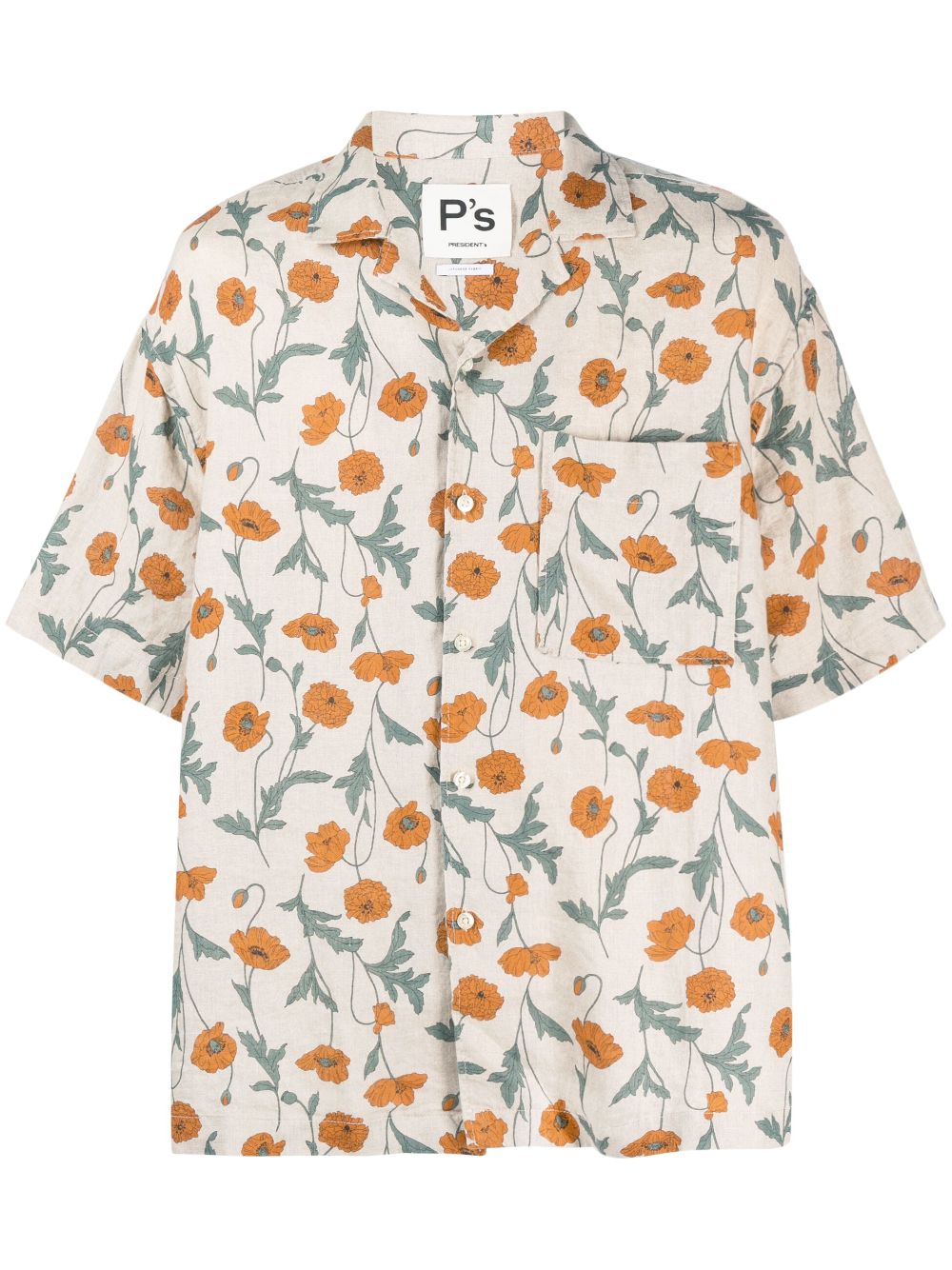 PRESIDENT'S FLORAL-PRINT LINEN SHIRT