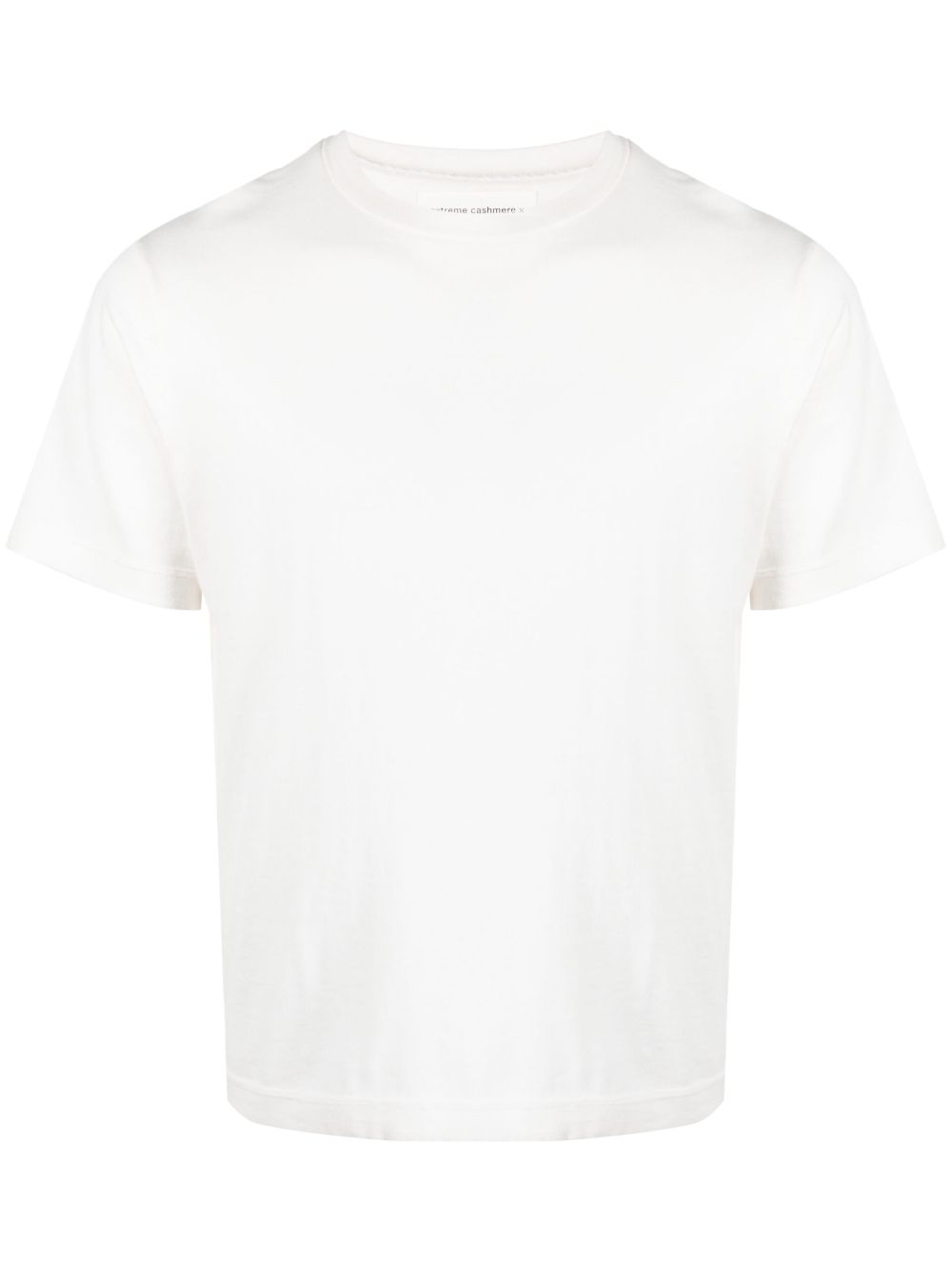 Shop Extreme Cashmere Round-neck Cotton-cashmere T-shirt In White