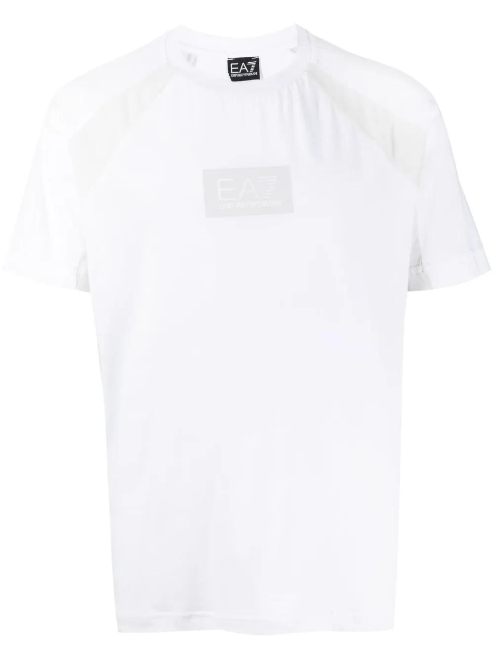 Ea7 Logo-print Cotton T-shirt In White