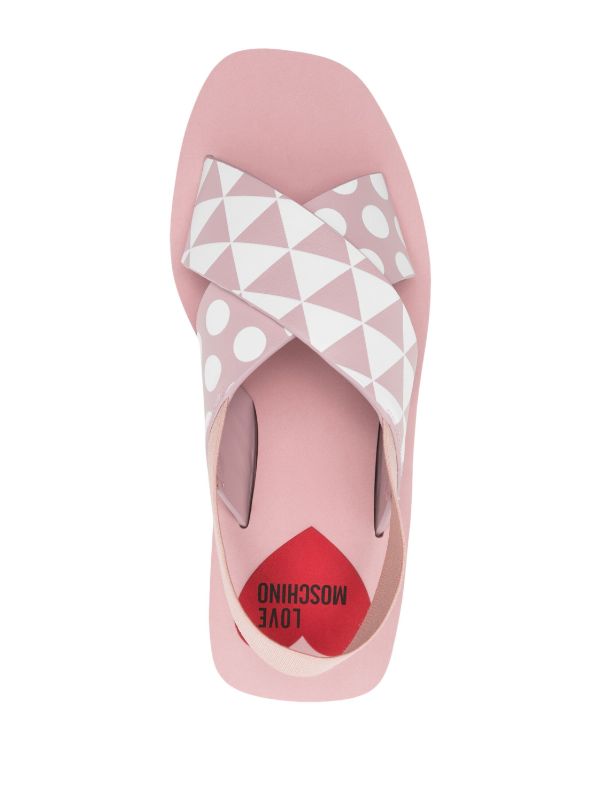 Love moschino discount flat logo sandal