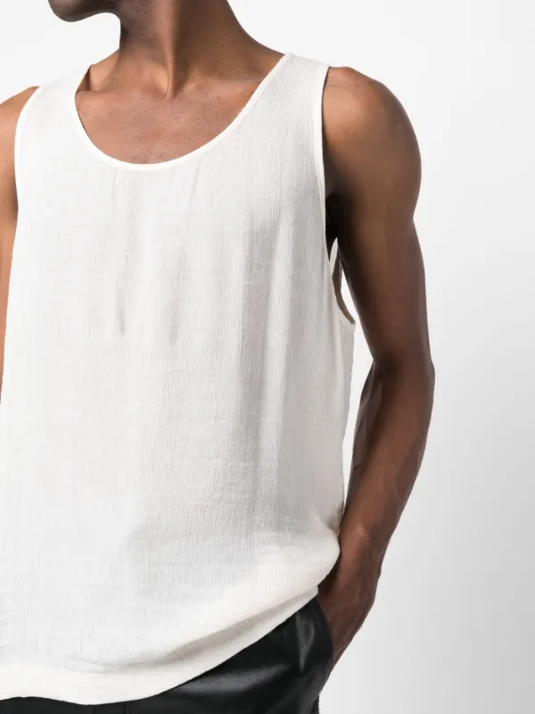 OUR LEGACY crepe-texture U-neck Tank Top - Farfetch