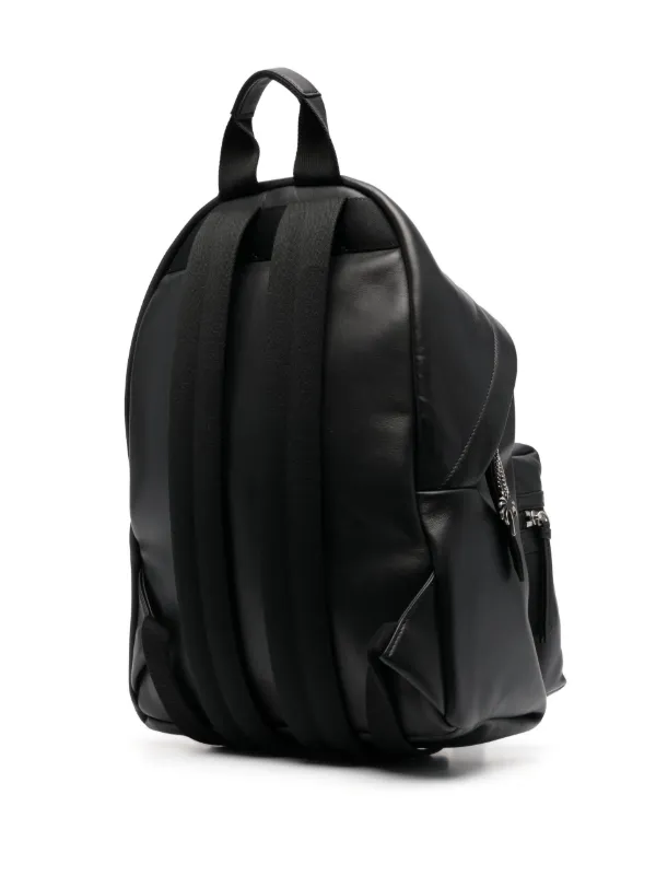 Palm Angels logo-print Leather Backpack | Black | FARFETCH
