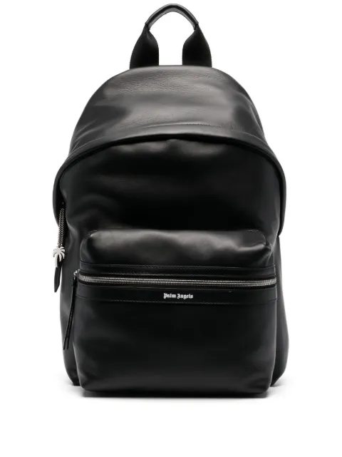 Palm Angels logo-print leather backpack
