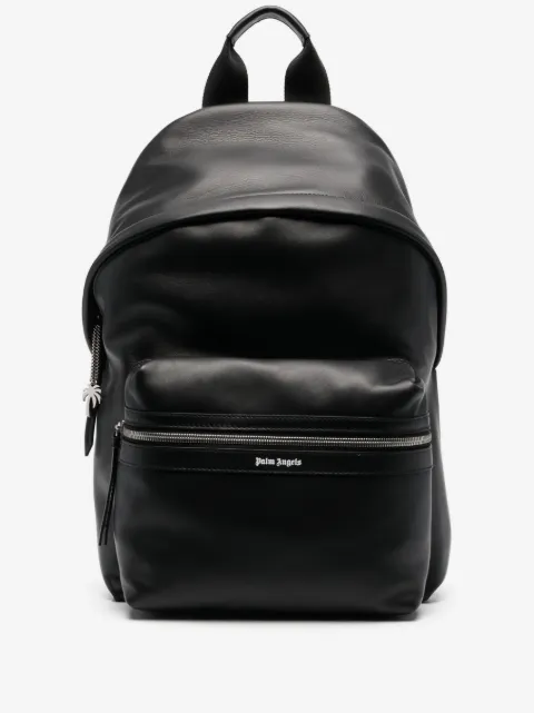 Palm Angels logo-print leather backpack